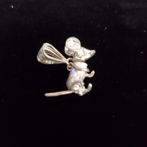 925 Sterling Silver Moving Head Tail Mouse Charm - Picture 3 of 6